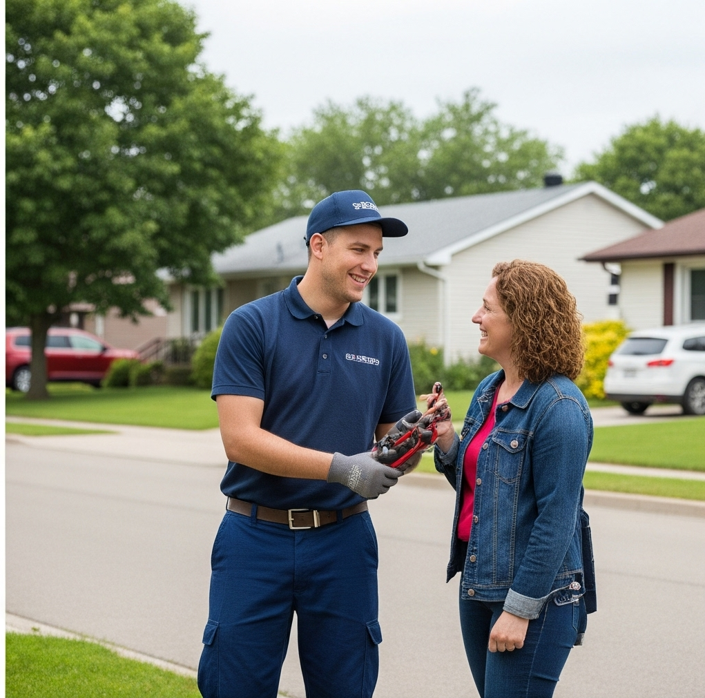Anglian PHE technician explaining charger features to a customer.