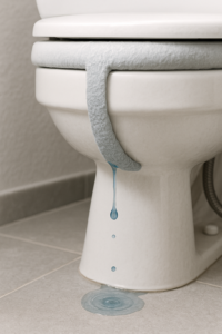 leaking toilet with dripping water