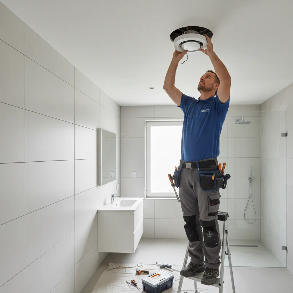 Bathroom lighting and ventilation installation