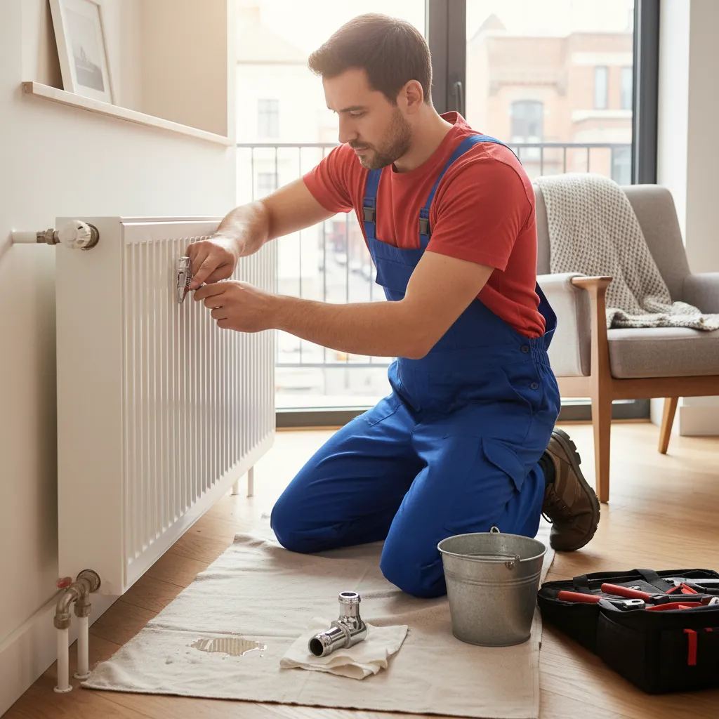 Heating repair process in action