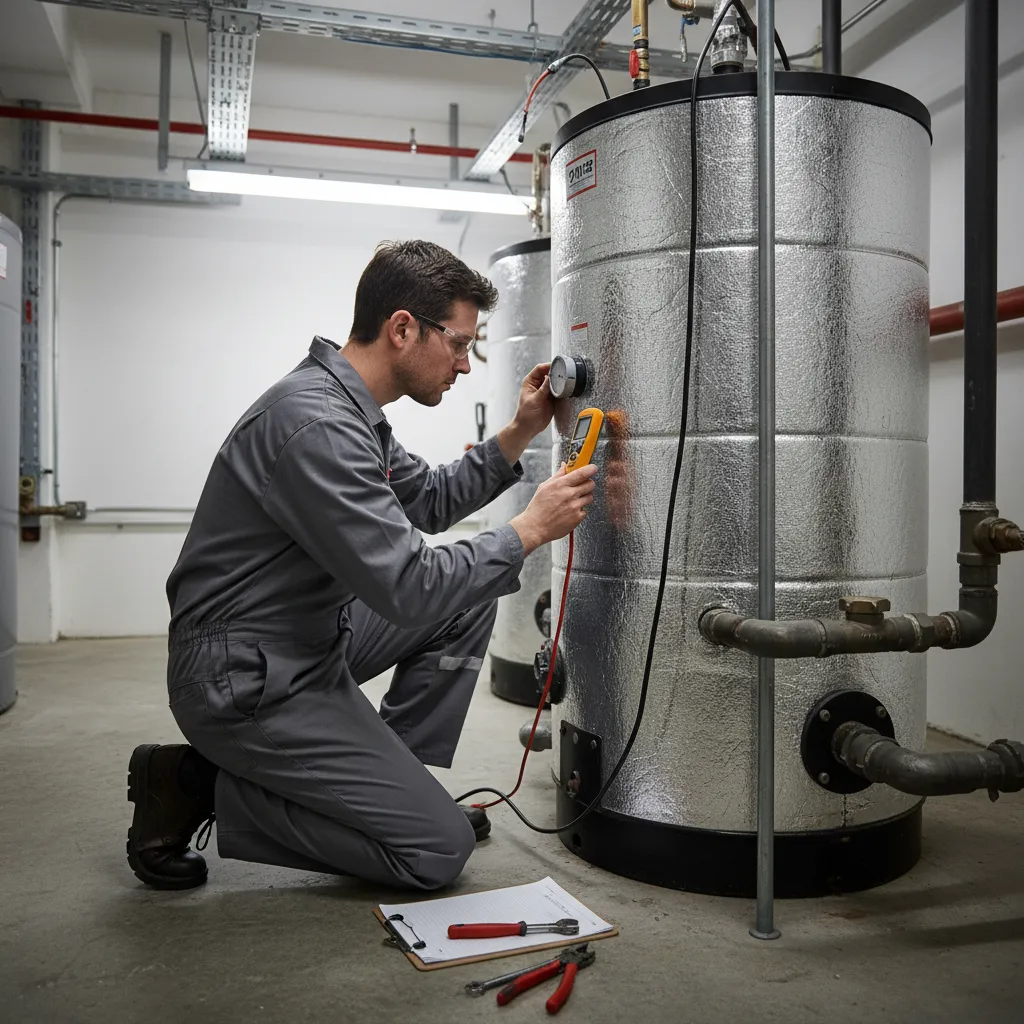 Hot water cylinder thermostat accuracy check