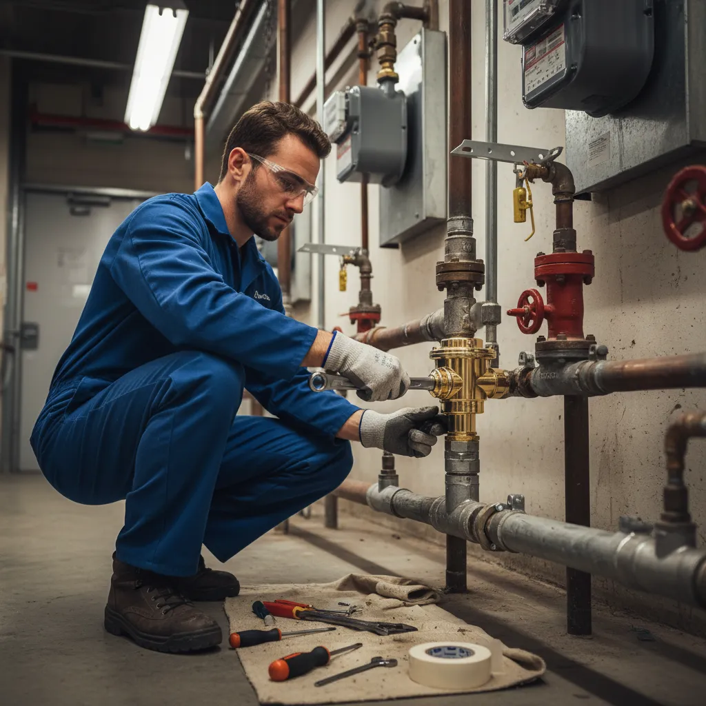 Engineer working on a boiler in a Harwich home