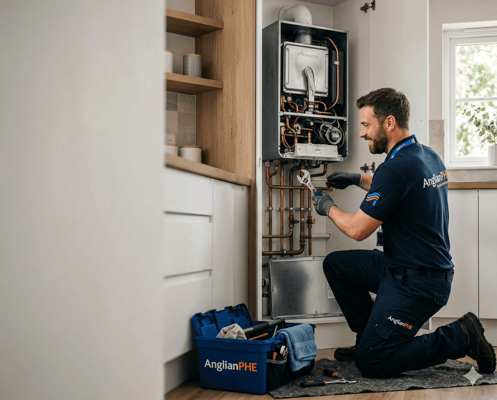 Local plumber in Efford — AnglianPHE engineer at work