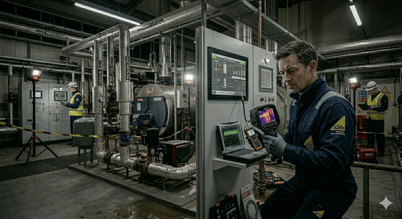 Commercial boiler diagnostic inspection by Gas Safe engineer in Colchester
