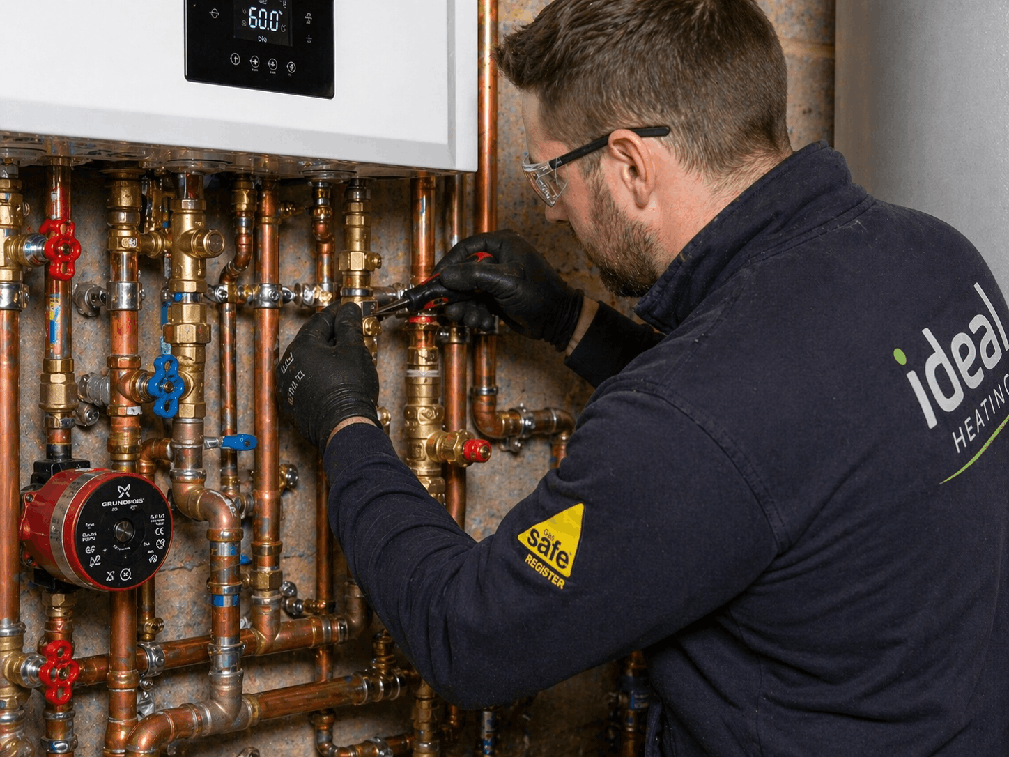 Commercial boiler pipework modification and rework during professional replacement installation in Halstead