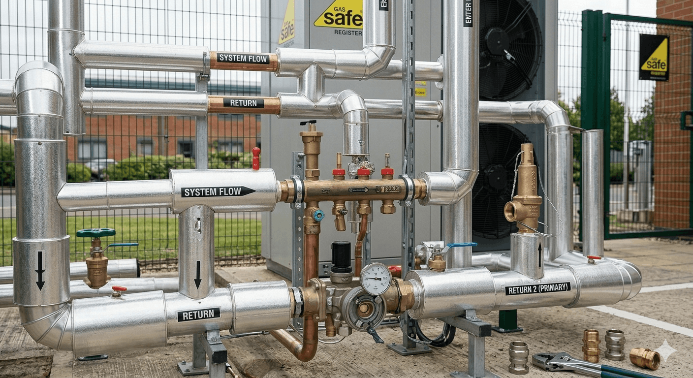 Commercial boiler pipework repair and installation by certified heating engineer