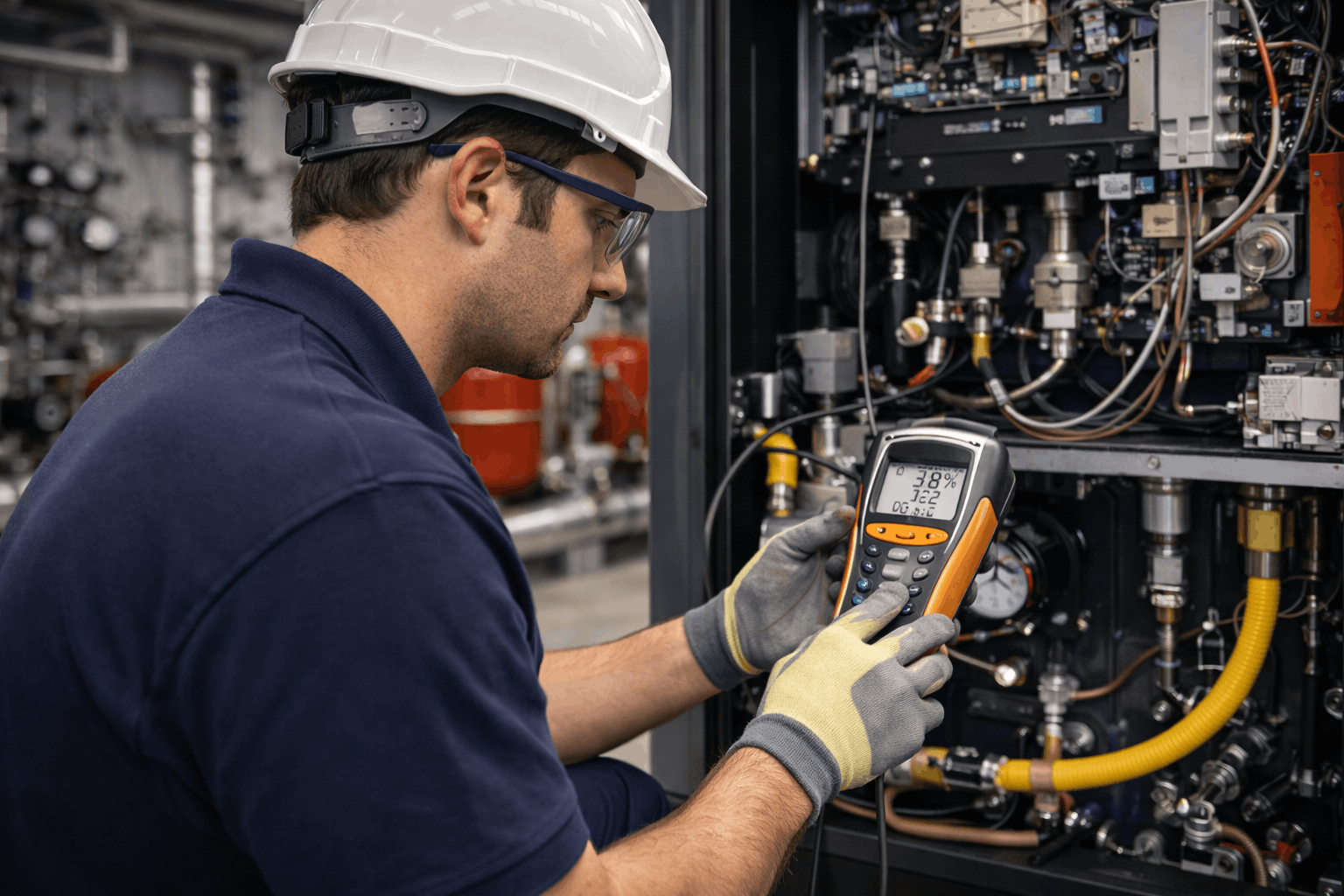 Commercial boiler diagnostic equipment detecting faults during repair service in Bury St Edmunds