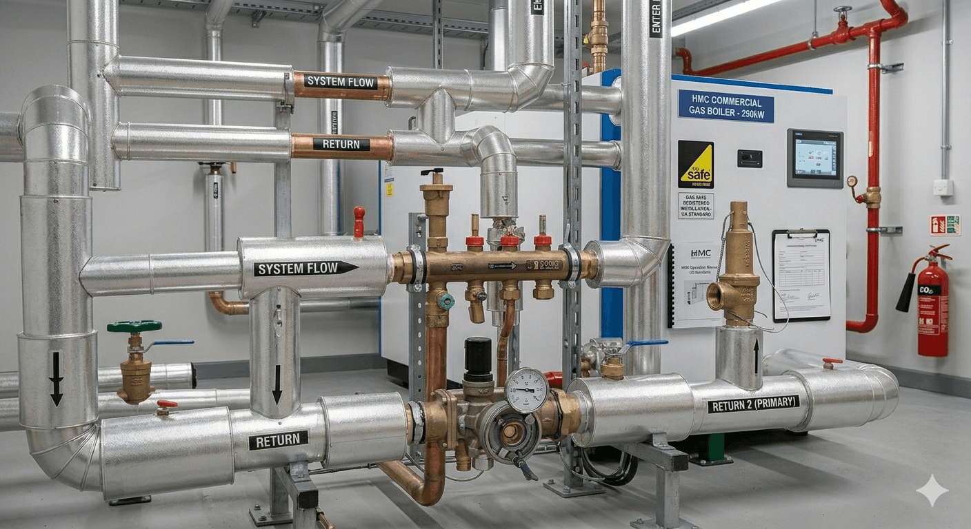 Modern commercial boiler unit servicing and repair in Colchester commercial property