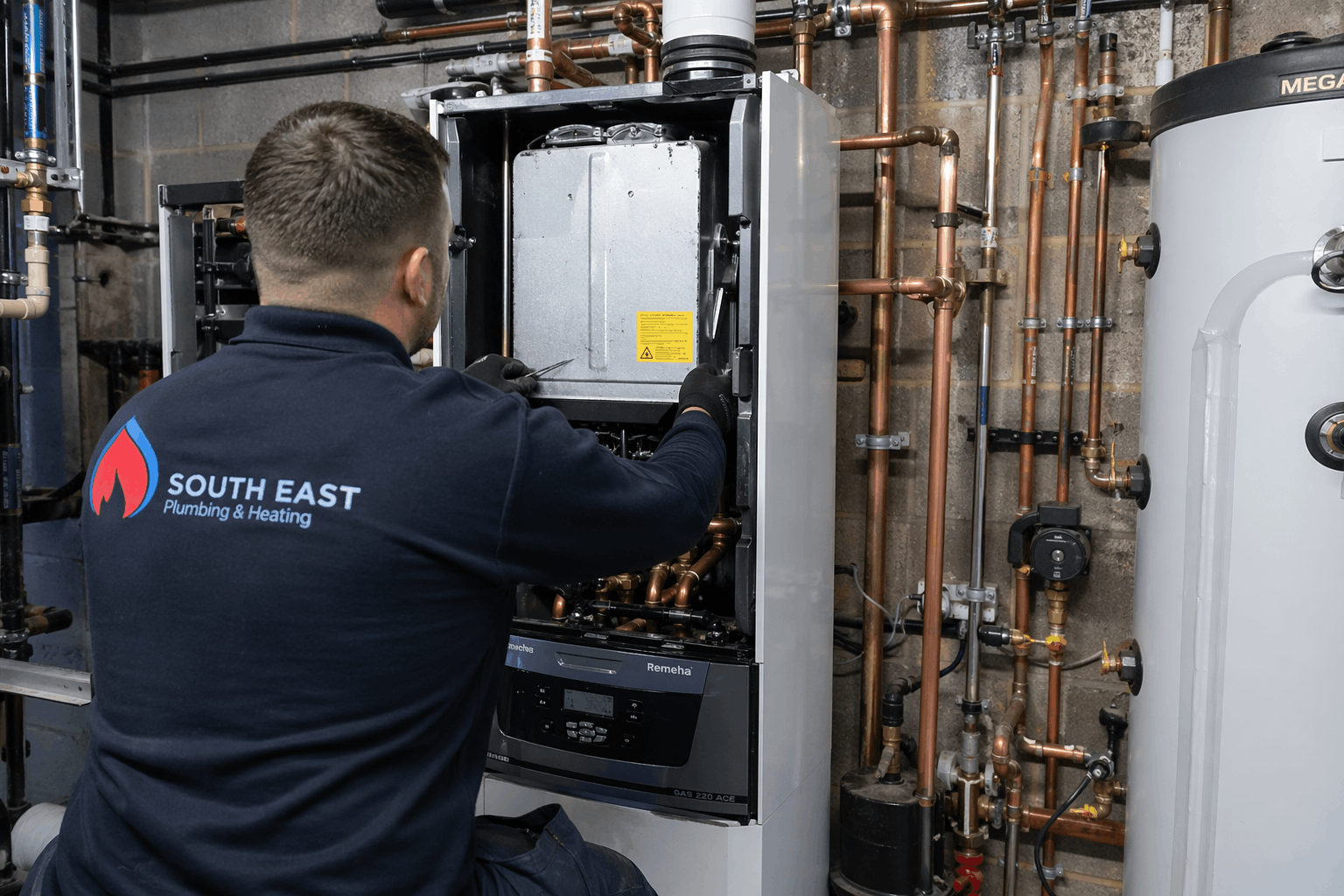 Commercial boiler replacement project underway at Braintree business property with Gas Safe engineers