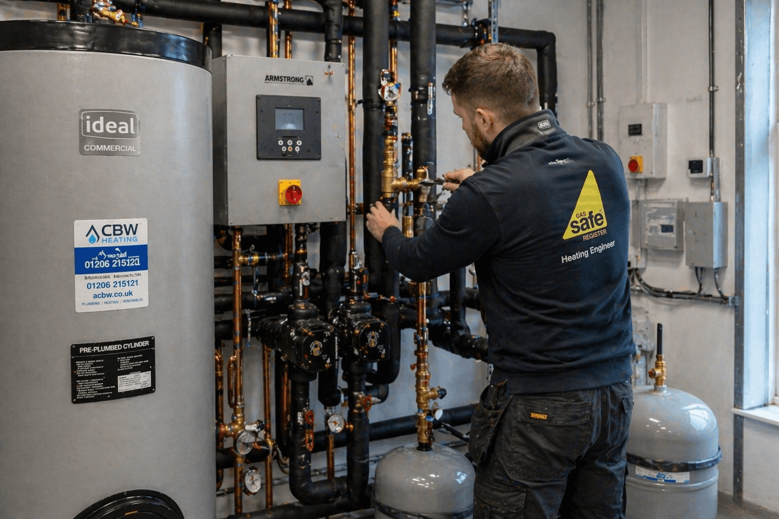 Commercial hot water systems installation in Braintree business premises by Gas Safe registered engineers