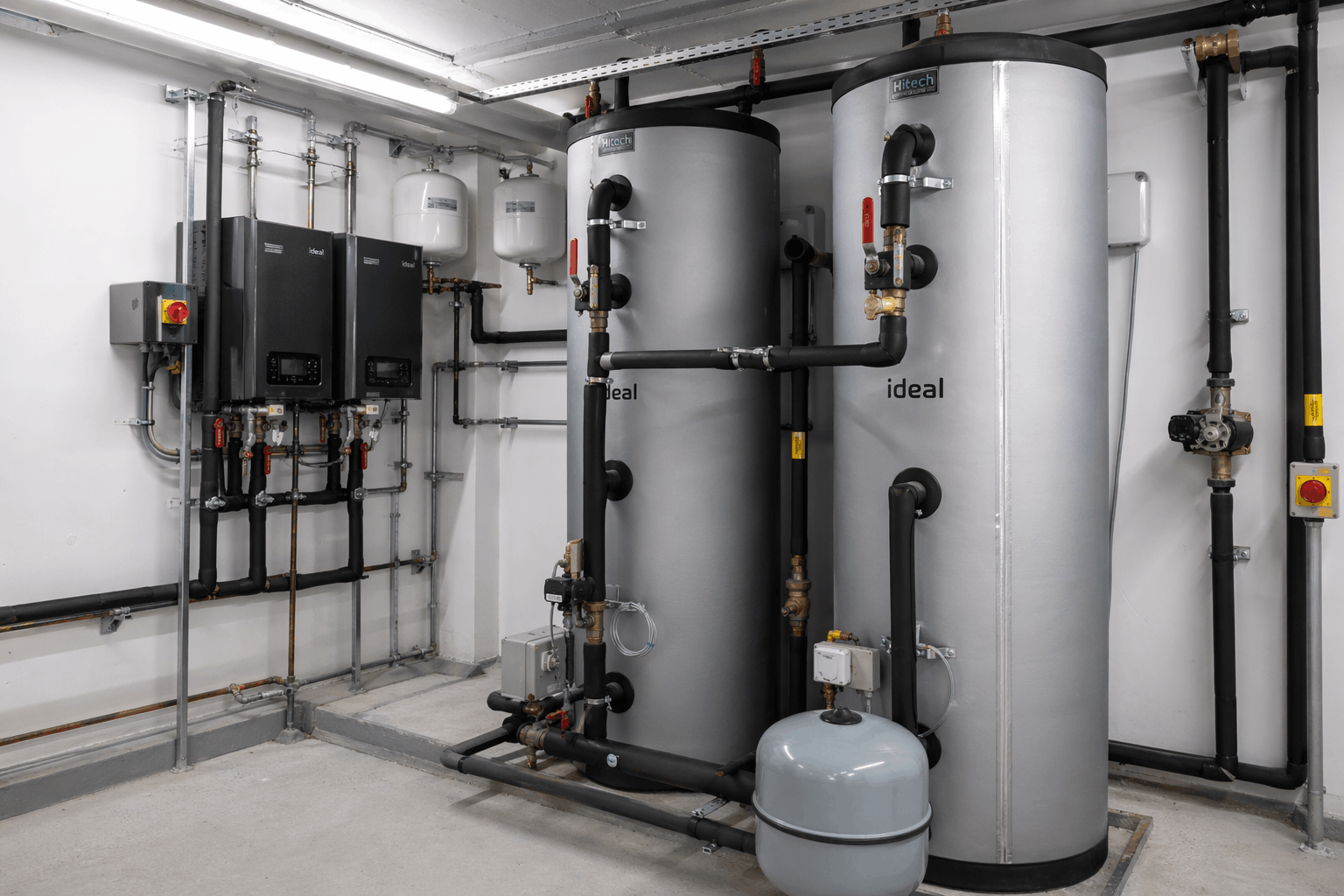 Recently installed commercial hot water system in Braintree property by Anglian PHE Ltd engineers