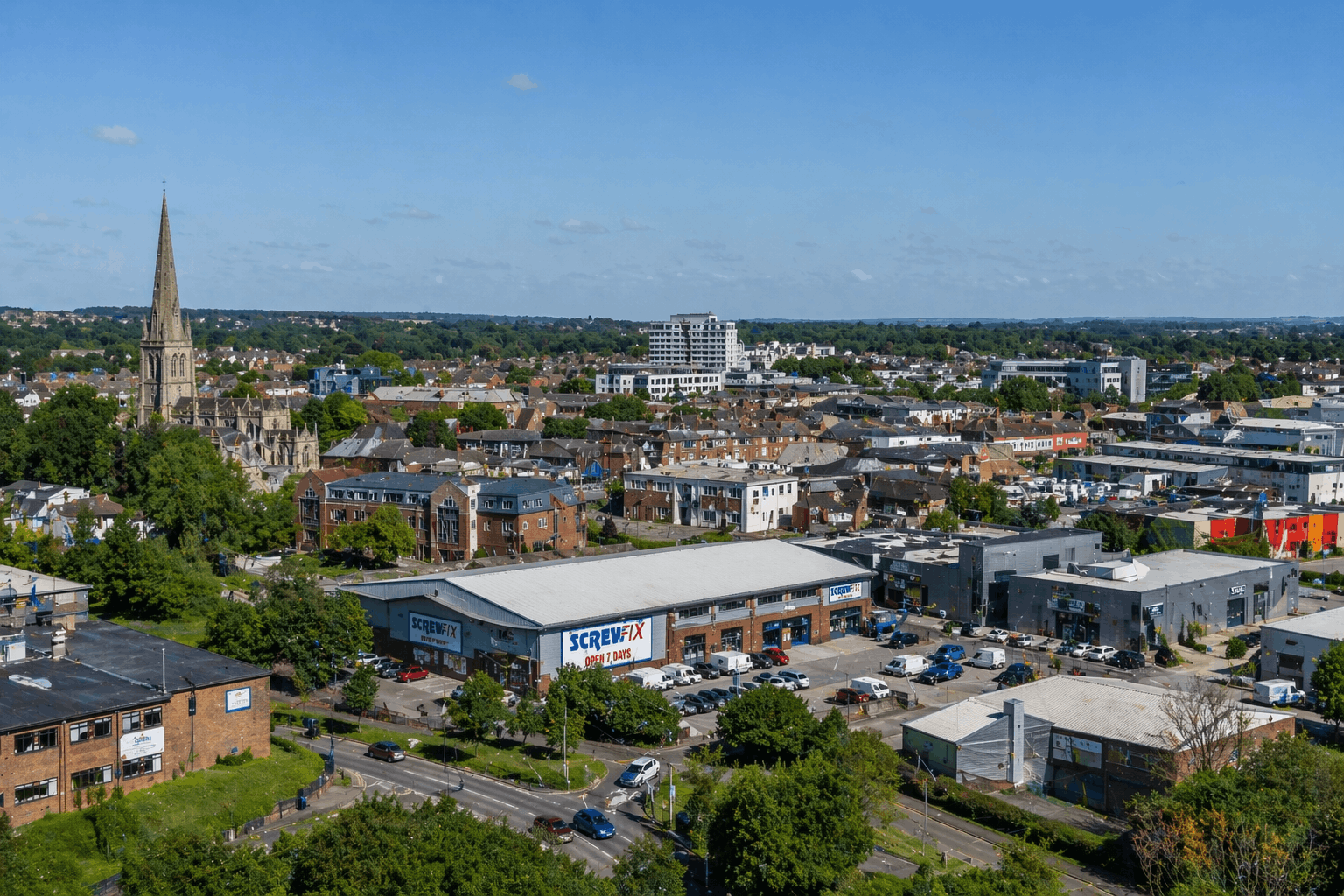Braintree town commercial area where Anglian PHE Ltd serves local businesses with heating installation services