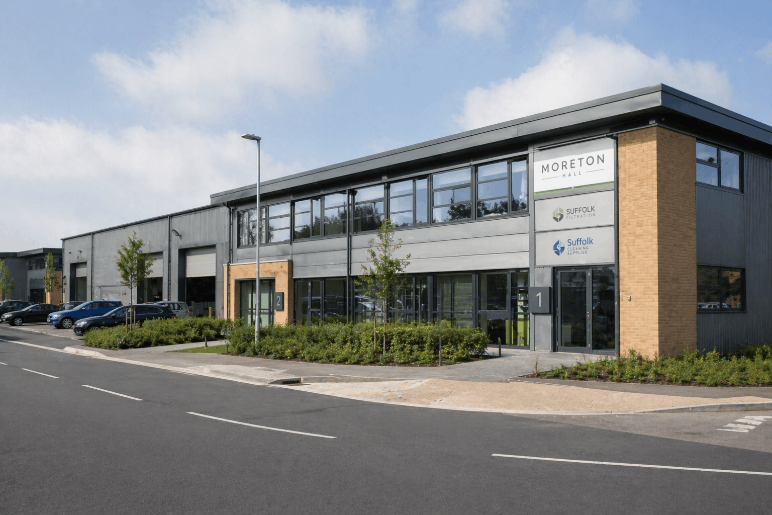Commercial building exterior in Bury St Edmunds requiring professional boiler replacement services from Anglian PHE Ltd