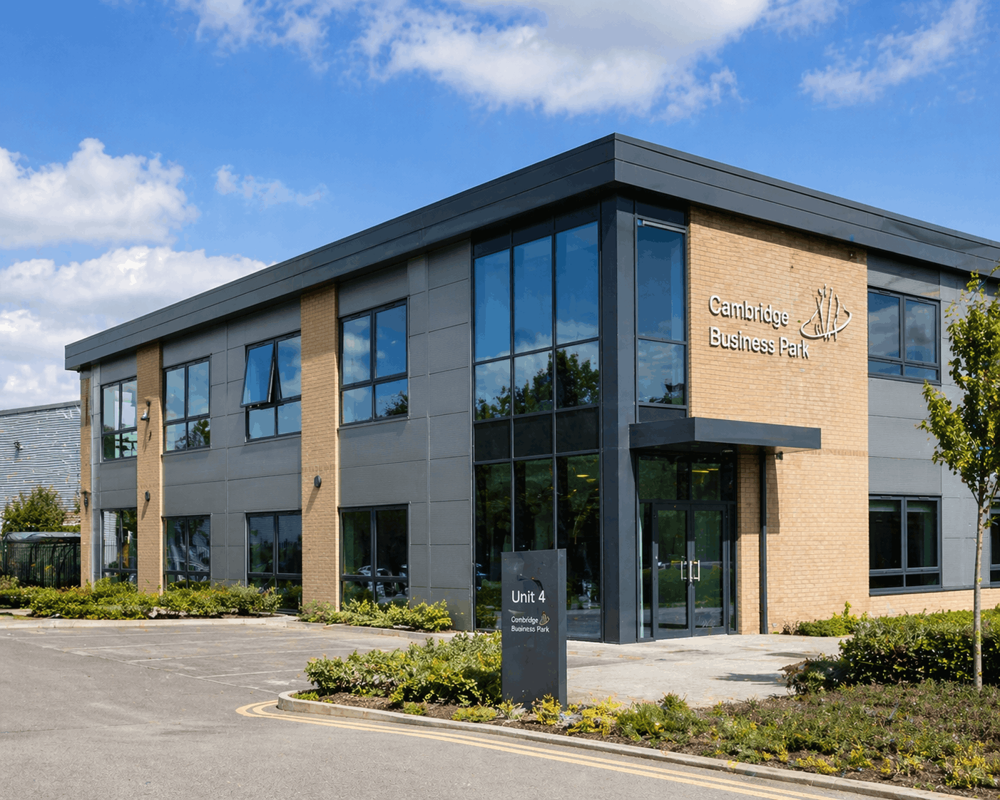 Exterior of Cambridge business premises requiring commercial boiler replacement services