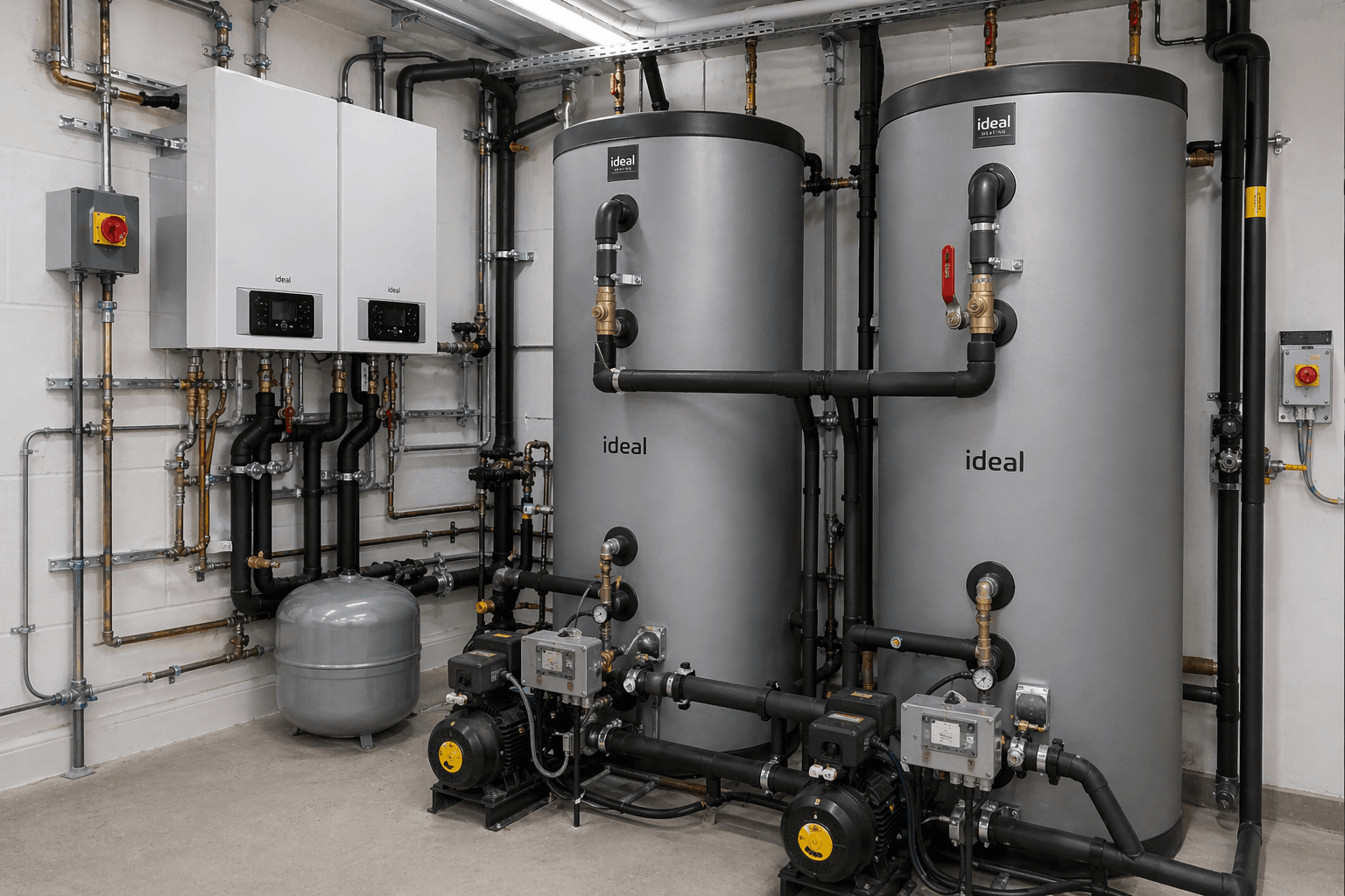Newly installed commercial hot water system in Cambridge business property