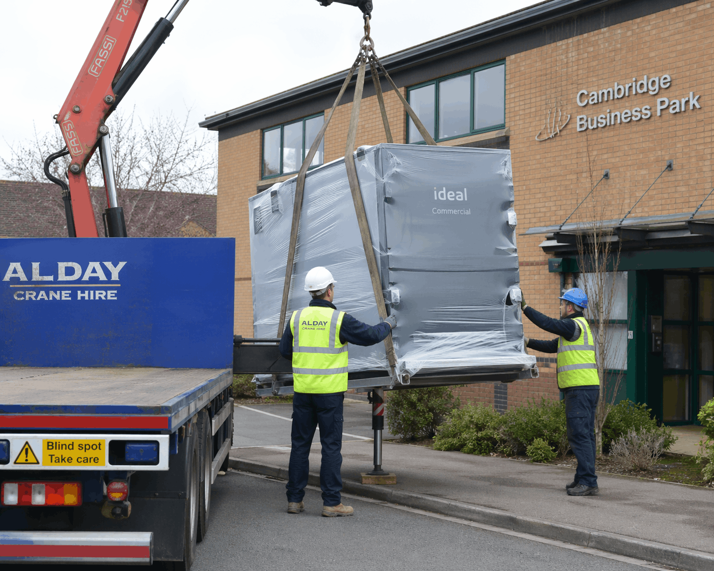 Commercial boiler delivery to Cambridge business premises for replacement installation project