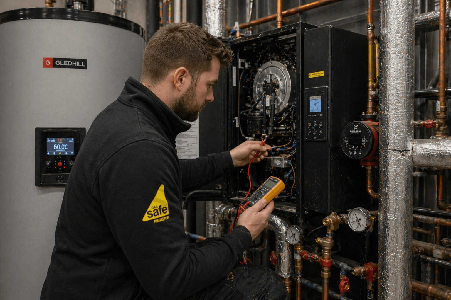 Commercial hot water system diagnostics and testing in Haverhill using professional equipment
