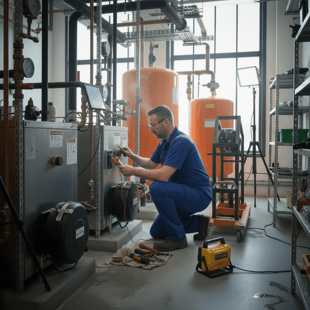 Commercial hot water system diagnostics and repair service in Great Dunmow by qualified heating engineer