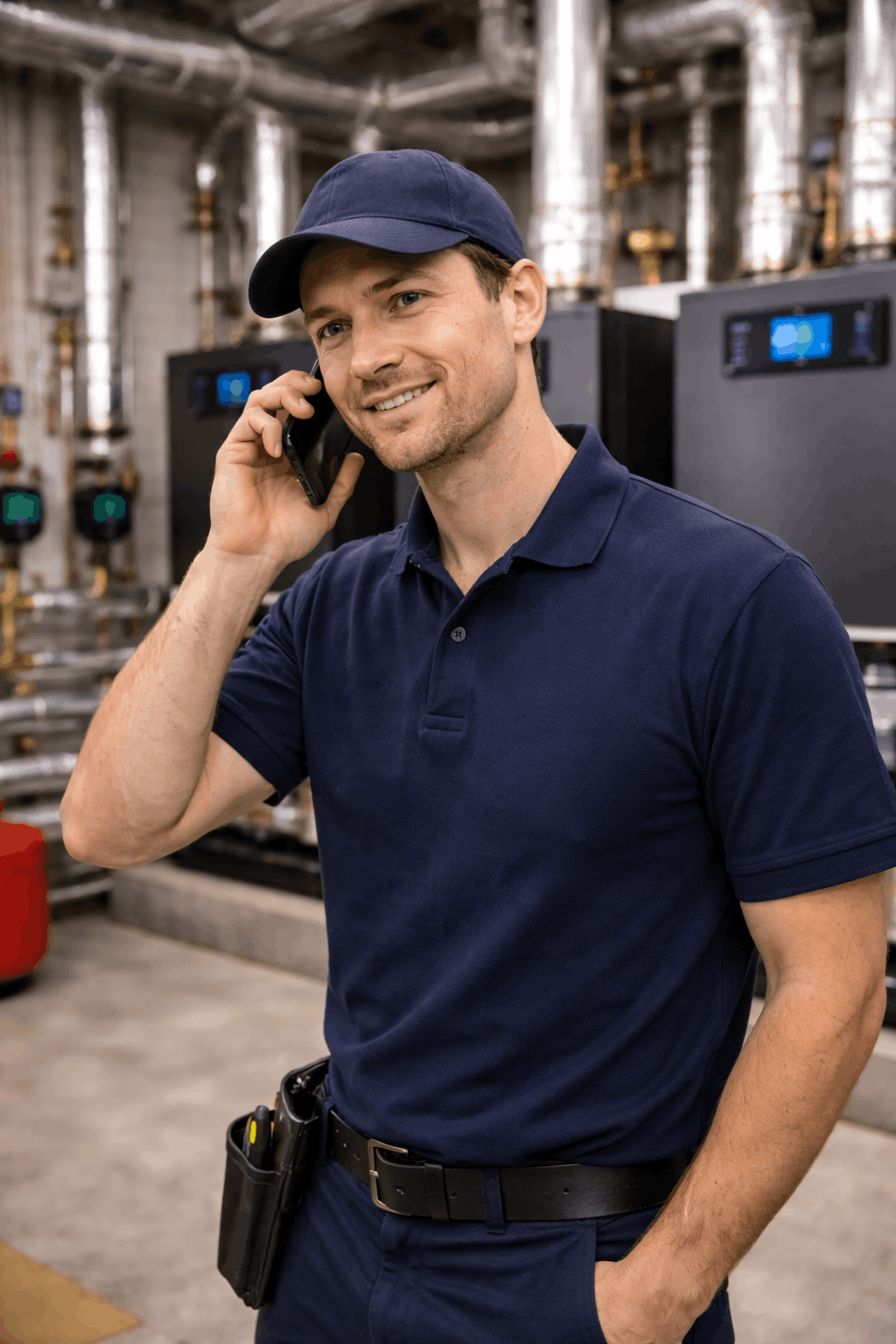 Engineer providing telephone support for commercial boiler emergency in Halstead