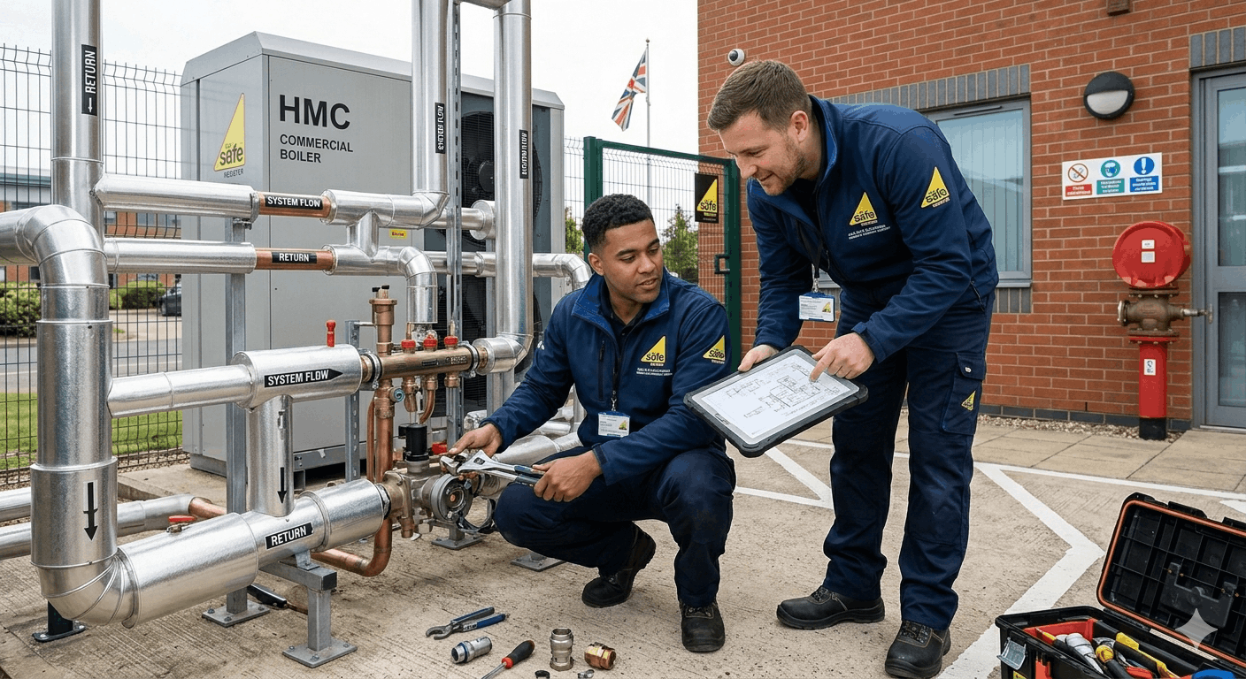 Professional Gas Safe registered commercial heating engineer team serving Colchester