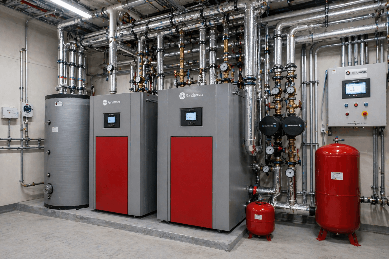 Finished commercial boiler installation in Bury St Edmunds showing completed professional workmanship