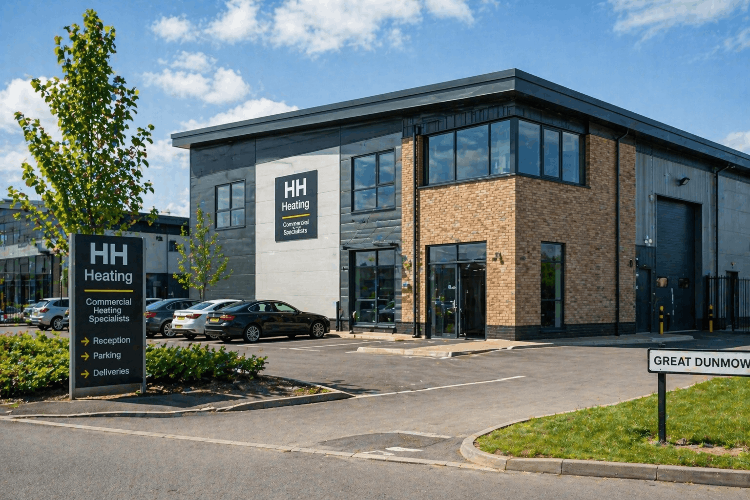 Commercial heating installation at Great Dunmow business park by certified engineers