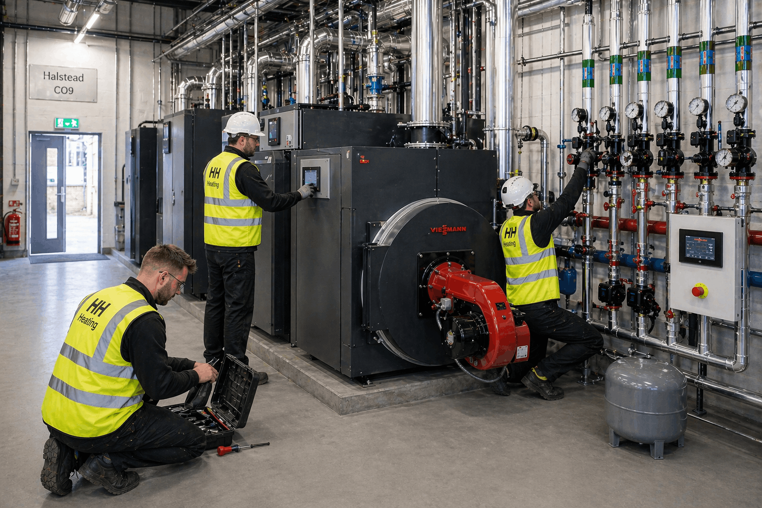 Professional commercial boiler installation completed in Halstead business