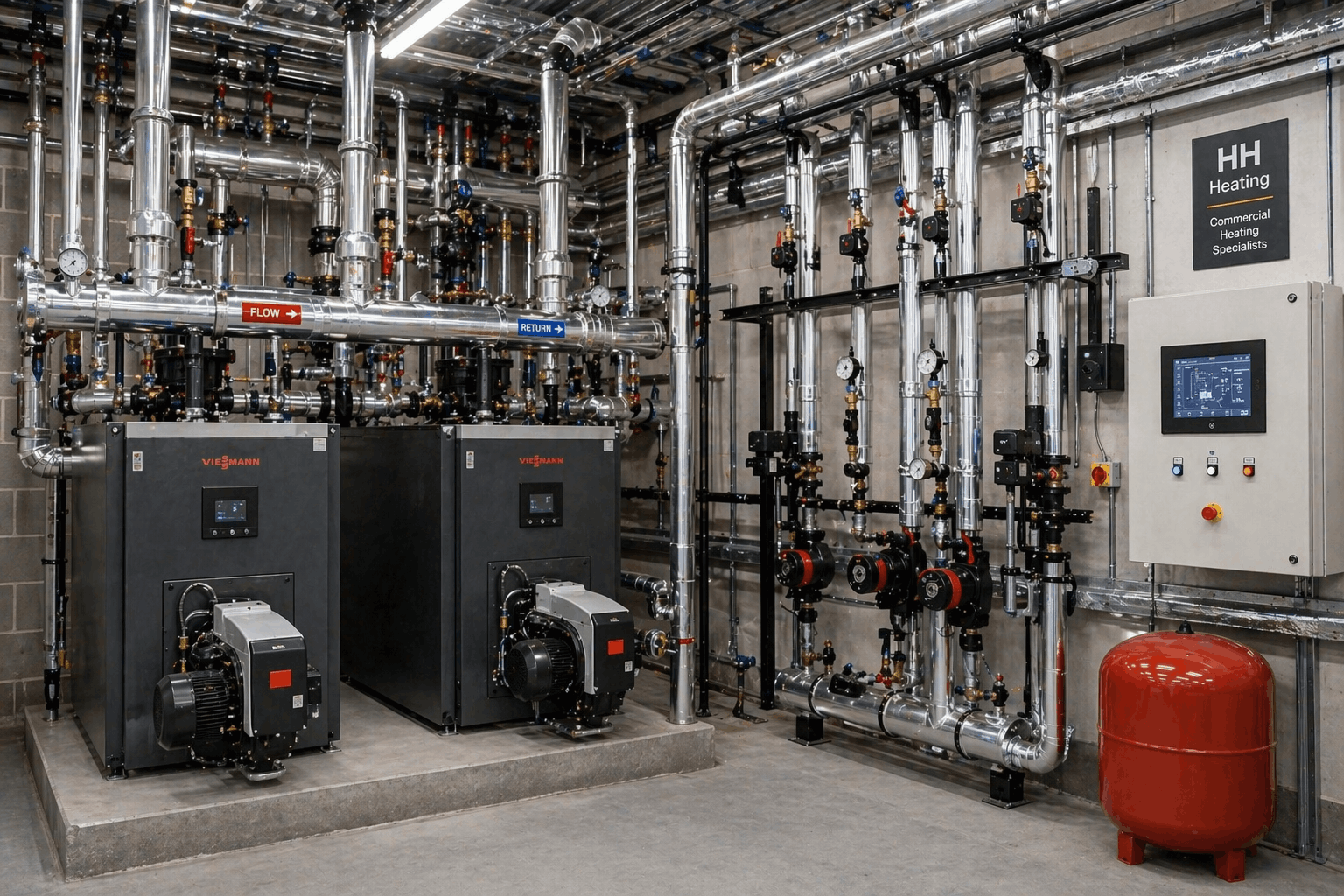 Newly installed commercial heating system in Halstead business premises
