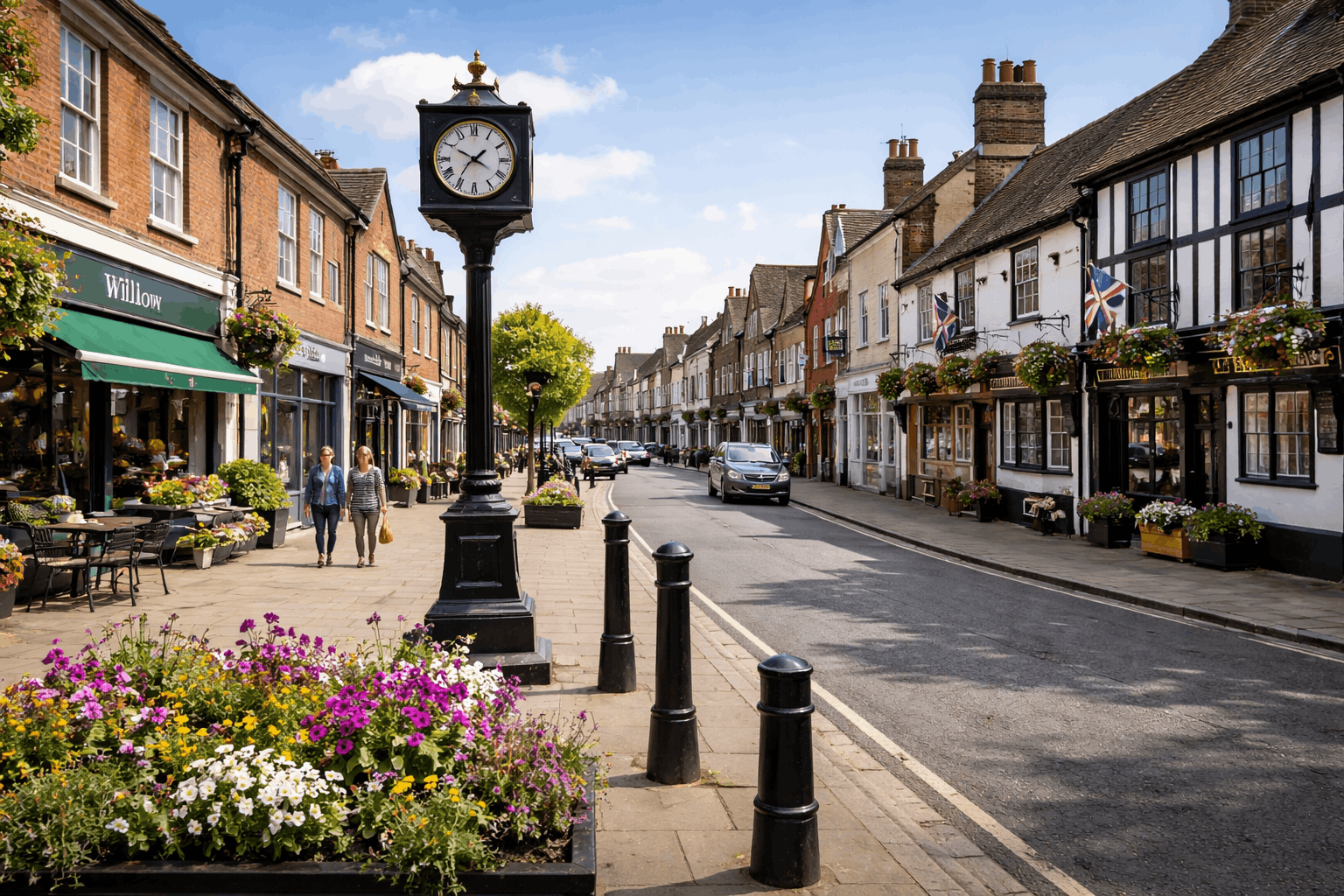 Halstead town centre showing commercial properties served by Anglian PHE Ltd