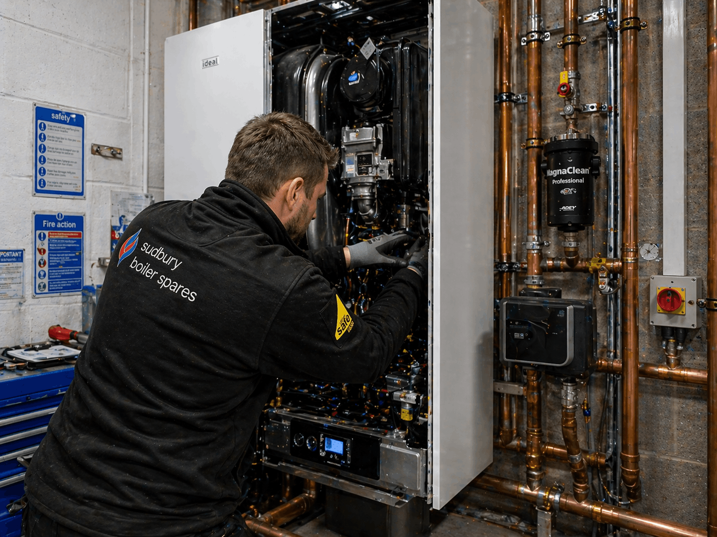 Commercial boiler replacement in progress at Haverhill industrial facility