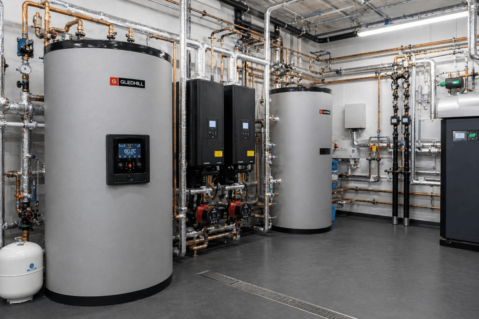 Newly installed commercial hot water system in Haverhill business premises