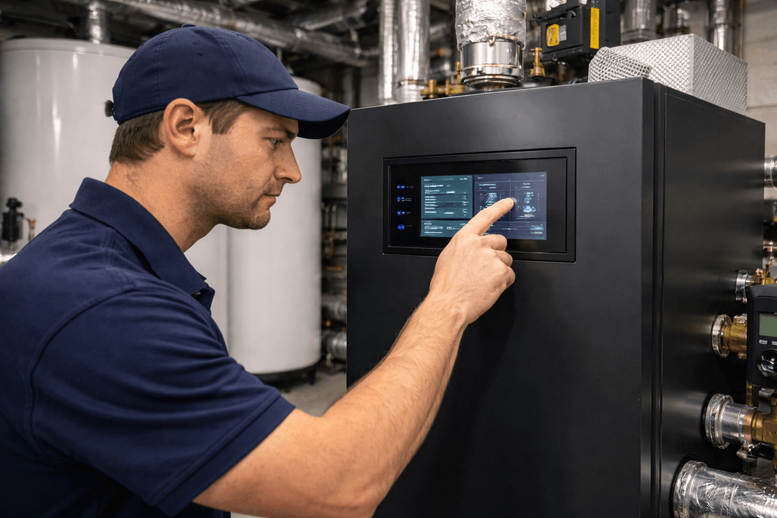 Commercial heating control system operation during boiler repair in Halstead
