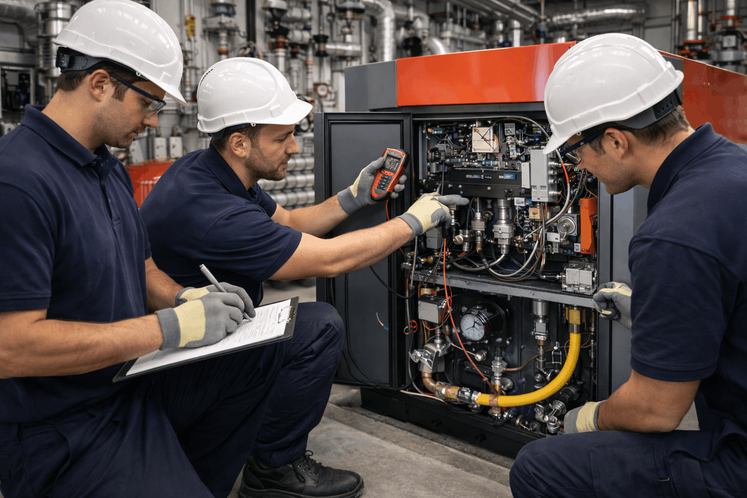 Gas Safe registered heating engineers on-site for commercial boiler repair in Bury St Edmunds