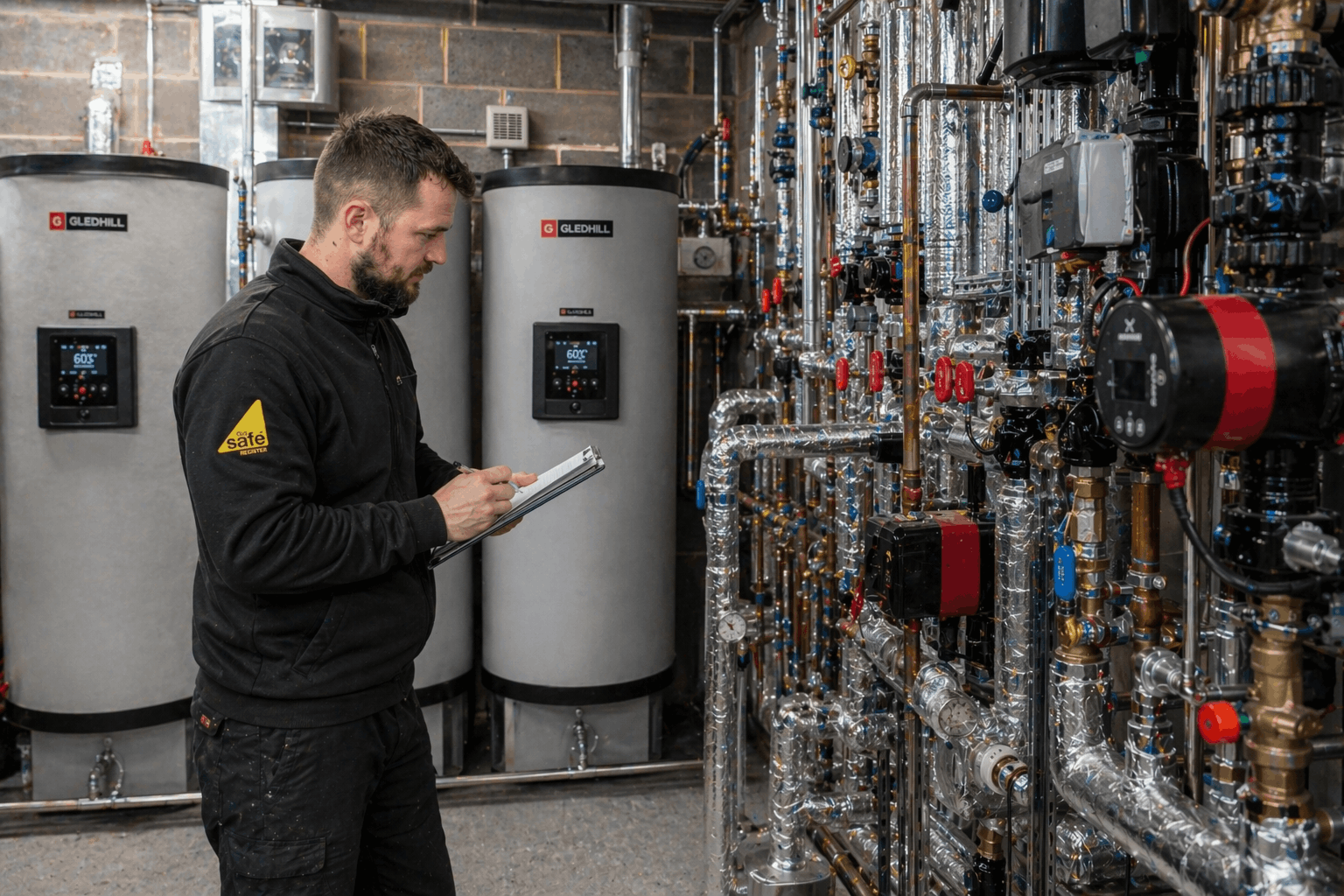 Thorough inspection of commercial hot water system components in Bury St Edmunds premises