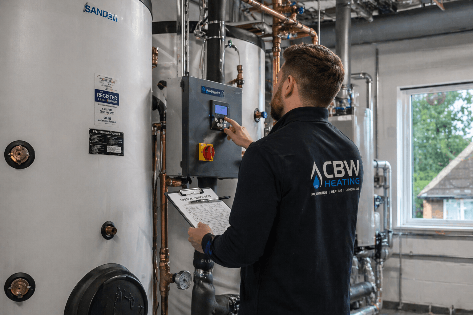 Thorough commercial hot water system inspection being conducted in Colchester business property