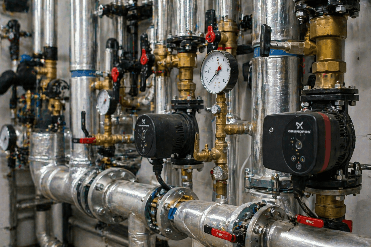 Industrial boiler pipe network requiring specialist commercial repair services in Great Dunmow Essex