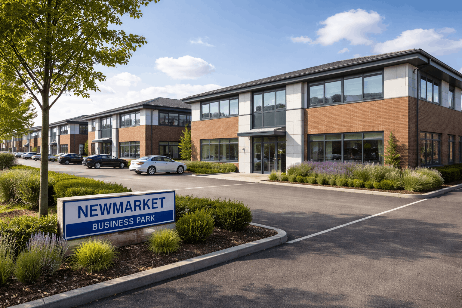 Newmarket commercial property exterior view showing typical business premises requiring heating services