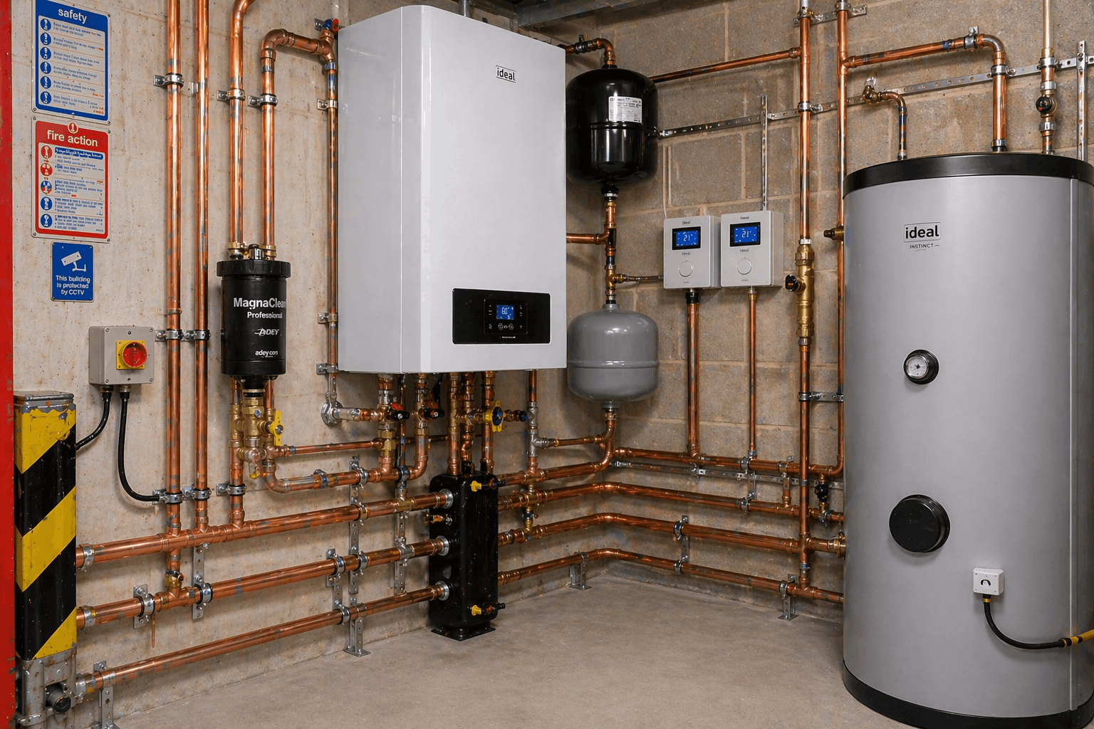 Newly installed commercial boiler replacement system fully commissioned and operational in Newmarket business location