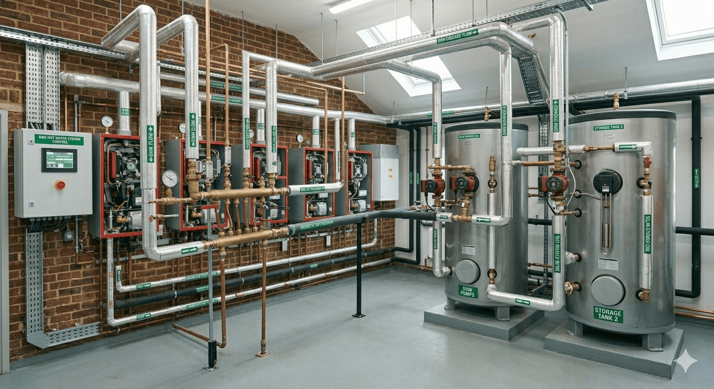 Newly installed commercial hot water system delivering reliable service in Newmarket