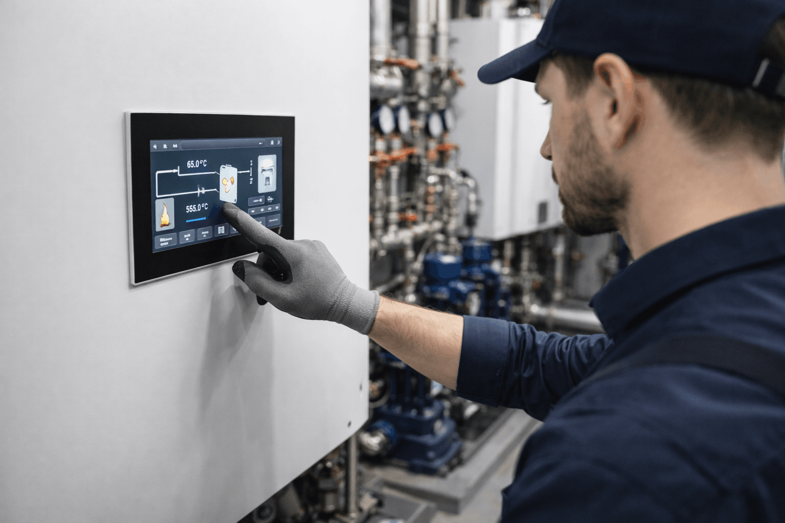 Smart commercial heating control panel installation in Braintree business premises