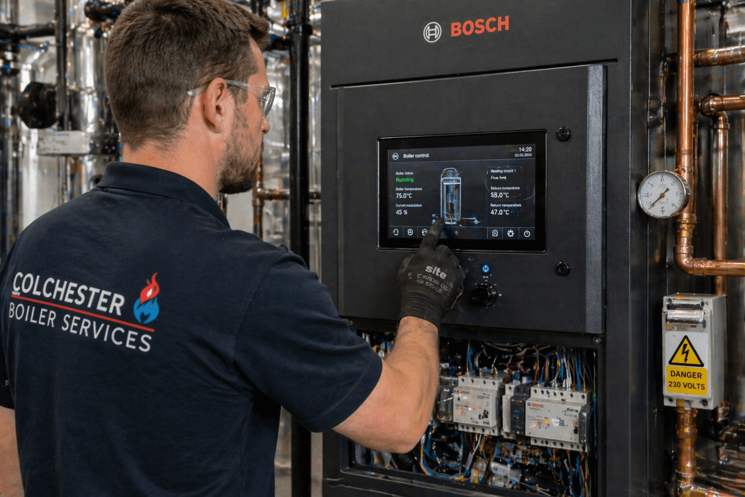 Smart commercial heating system setup and commissioning in Colchester business property