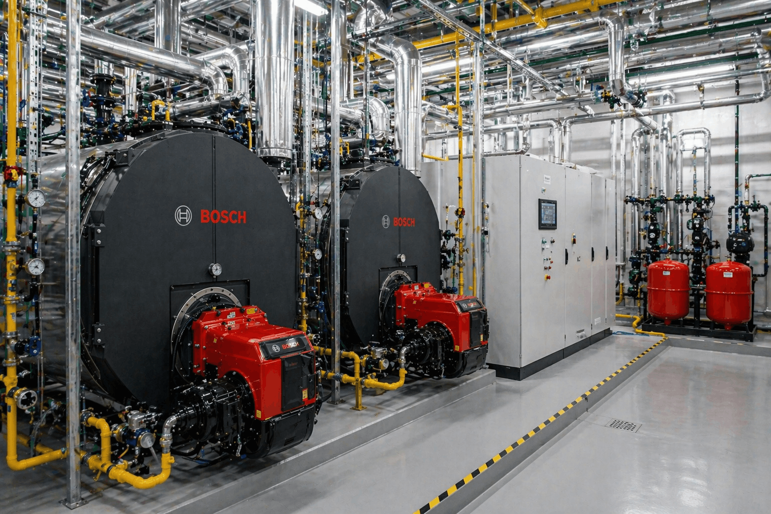 Newly installed commercial boiler system fully commissioned and operational in Sudbury business premises
