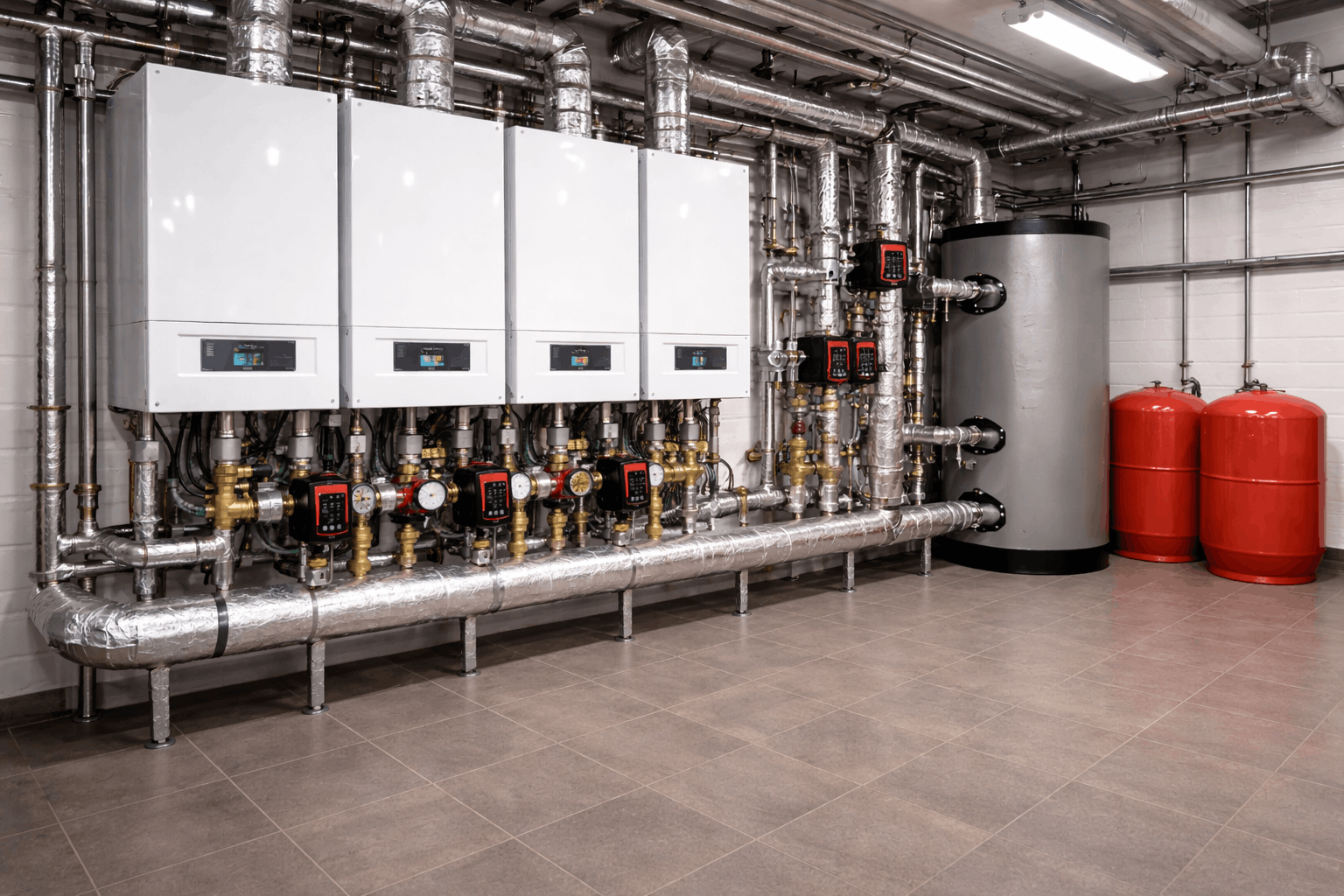 Modern upgraded commercial heating unit installation completed by Gas Safe engineers in Sudbury Suffolk