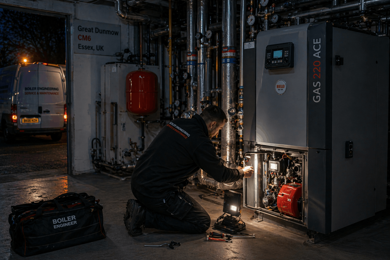 Urgent commercial boiler repair emergency service response in Great Dunmow business premises