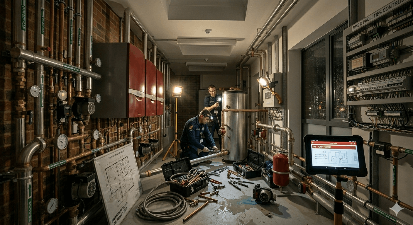 Emergency commercial hot water breakdown repair service in Newmarket