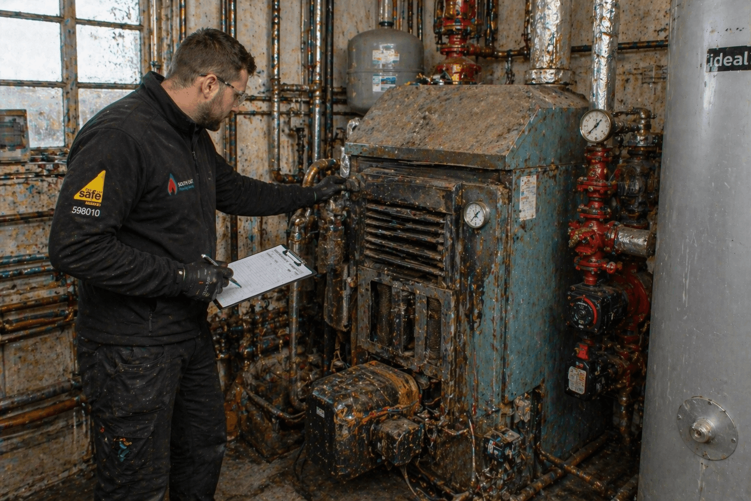 Thorough inspection of worn commercial heating system before replacement in Bury St Edmunds premises