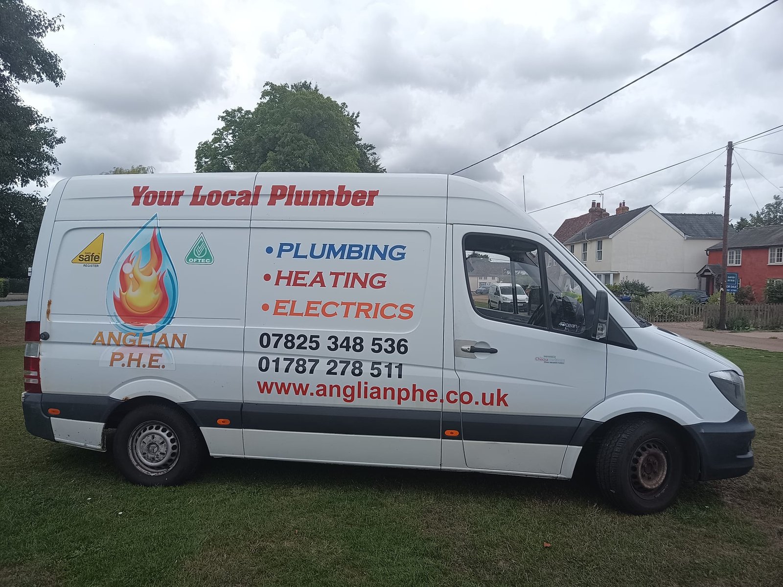 Anglian PHE liveried service van in Sudbury